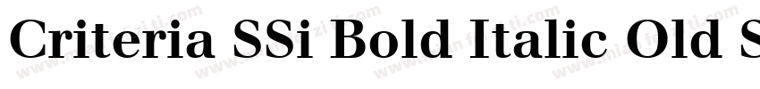 Criteria SSi Bold Italic Old Style Figures字体转换